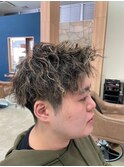 メッシュツイストスパイラルパーマ×ツーブロック