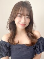 ホワイトグレージュミニウルフデジタルパーマチェリーブラウン