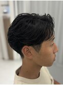 ニュアンスパーマセンターパートフェザーパーマ韓国メンズパーマ
