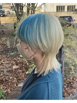 ルプラ ガーデン(le-pla garden) ウルフ#レイヤーカット#ブルー#ダブルカラー#豊橋#豊川#田原