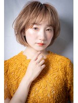 カバーヘアアンドスパ ブリス 浦和(COVER HAIR&SPA bliss)&nbsp;ミルクティーカラーひし形レイヤーカットミニボブy浦和20代30代