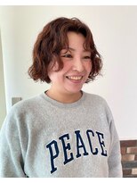 ネオリーブシェリエ 浅草店(Neolive cherie)&nbsp;レイヤーボブ/ハードパーマ/アプリコットオレンジ