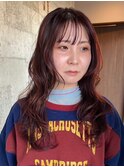 レッド 艶髪 髪質改善 韓国風 顔まわり 顔周り