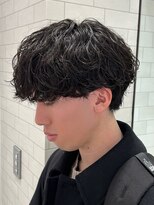 オーシャントーキョー 仙台(OCEAN TOKYO)&nbsp;黒髪シャドウパーマメンズマッシュ2ブロック波巻きスパイラル