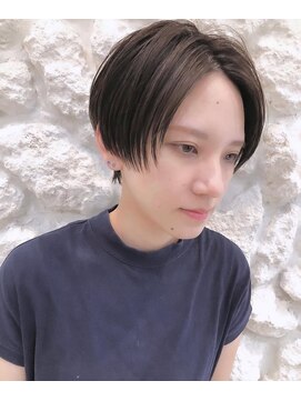 ヘアサロン エフ 渋谷(F) #ハンサムショート#センターパート#ストレート