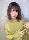 アンブレラカラー/こなれミディ/ウェーブパーマ/前髪/錦糸町