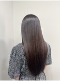 【甲斐】ダメージを抑えた艶ストレートとイノアカラーと髪質改善