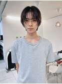 =メンズボブ/フェザーパーマ／MEN’S HAIR/ブルーブラック