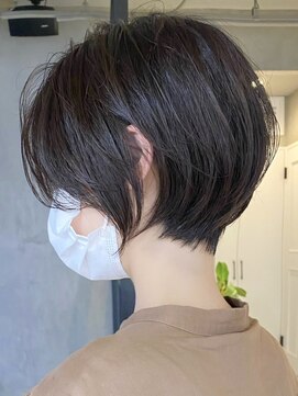 エリマ 横浜西口(elima) 横浜白髪染めハンサムショートオリーブアッシュブラウンカラー