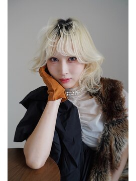 原宿/ウルフカット レイヤー デザインカラー ルーツカラー 