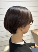 ショートボブ×ブラウンベージュ