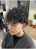 2ブロックショートパーマ