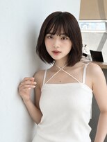 シー バイ ロンド 新宿(Sea by Lond)&nbsp;ワンホンレイヤ ー×ダークブルー[デジタルパーマ/ボブ/韓国]
