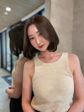 リエンスクレア(RIENS xrea) 【RIENS xrea】ワンレン外ハネのダークボブ