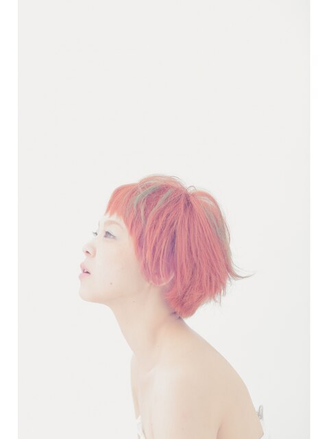 【REJOICE hair】レッドオレンジのショートボブ