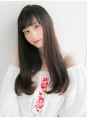 流しバング ワンカールスタイリング  スタイリング 暗髪 ★★