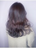 小顔ロング★ツヤ感ラベンダーアッシュベージュ★髪質改善
