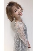 エアリーミディショートパーマ黒髪カタログホワイトアッシュ
