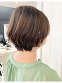 福山市美容室Caary人気 似合わせふんわりショートボブ