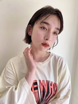 ラレイ(Lalei) 切りっぱなし外ハネボブ×ダークブラウン