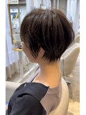 大人ショートヘア/イルミナカラー/グレーベージュカラー