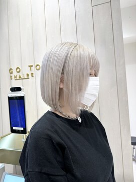シンシェアサロン 原宿店(Qin shaire salon) ホワイトカラー ハイトーンボブ