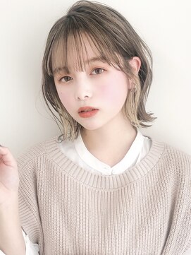 リヤン 表参道(lyann) 美髪ナチュラルカール薄めバングレイヤーカットボブウルフ