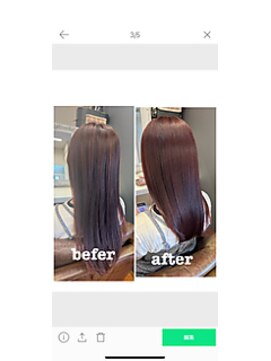 ヘア デザイン ラフィーネ(hair design raffine) M3Dカラートリートメント（before、aftre）