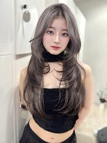 ロンドガーネット 池袋(Lond garnet)&nbsp;ミニウルフレイヤーカット顔周り前髪韓国ミディアムロング/池袋