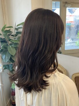 アミュレ(Amule) ひし形セミロングモテ髪ミディアムレイヤー艶髪ダークブラウン