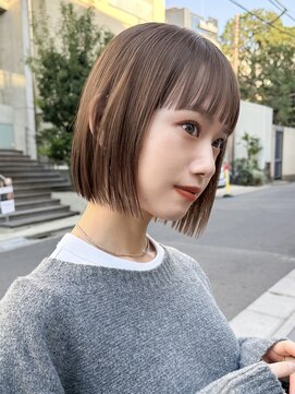 ガーデンヨコハマエスト(GARDEN YOKOHAMA est) ボブ　外ハネボブ　くびれヘア　切りっぱなしボブ　暗めカラー