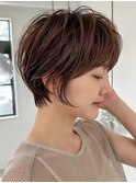グランマッシュ/細めハイライト/ショート/白髪ぼかし/前髪/大宮