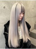 ミディアムレイヤーカット ブリーチカラー 似合わせカット