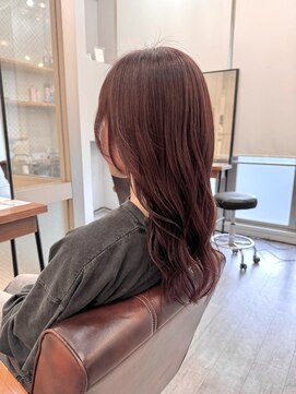 アピューズ ヘアー 梅田(Apiuz Hair) 巻き髪ミディ/レッド系カラー