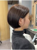 丸みショート×ベージュカラー
