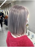 ハイトーンタッセルボブ切りっぱなしボブペールピンクブロンド