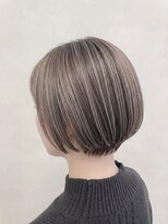 アース 上本町店(HAIR&MAKE EARTH)&nbsp;白髪ぼかし×美髪ショートボブ◎透明感グレージュ