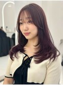 透明感カラー髪質改善ダブルカラー韓国レイヤーカット前髪顔周り