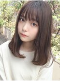 大人かわいいフェザーバング小顔ボブマロンベージュ20代吉祥寺