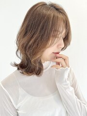 《韓国風》顔周りカット/くびれミディ/レイヤーカット/髪質改善