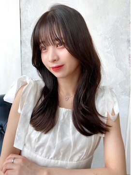 アフロート ルヴア(AFLOAT RUVUA) るなstyle くびれヘア 暗髪グレージュ 20代30代40代 顔周り