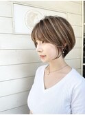 顔周り似合わせ大人くびれショートボブハイライト梅ヶ丘美容室