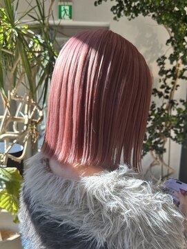 ヲタク(wotaku.) ピンクベージュハイトーンダブルカラーケアブリーチ切りっぱなし