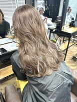 切りっぱなしボブ エアリーロング 美髪 ピンクブラウン