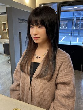 ヘア プロデュース キュオン(hair produce CUEON.) インナーカラー×ベージュ×顔周りカット