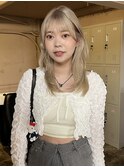 ホワイトベージュ、レイヤーカット