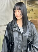 【loje】黒髪ワンレンストレートロング/フェイスレイヤー