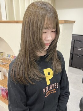 イチエ(icie) オリーブベージュ ロングレイヤー