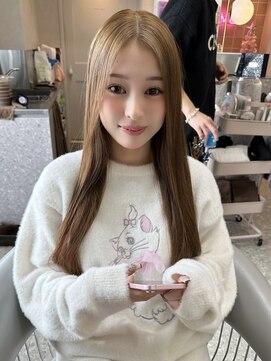 ラルムバイシー 新宿(LARME by Sea) 韓国ヘア×ブリーチなしハニーベージュ【新宿/レイヤーカット】