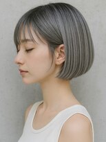 ヘアメイク アージュ 天神西通り店(HAIR MAKE age)&nbsp;アッシュグレー マッシュボブ ブリーチ ダブルカラー